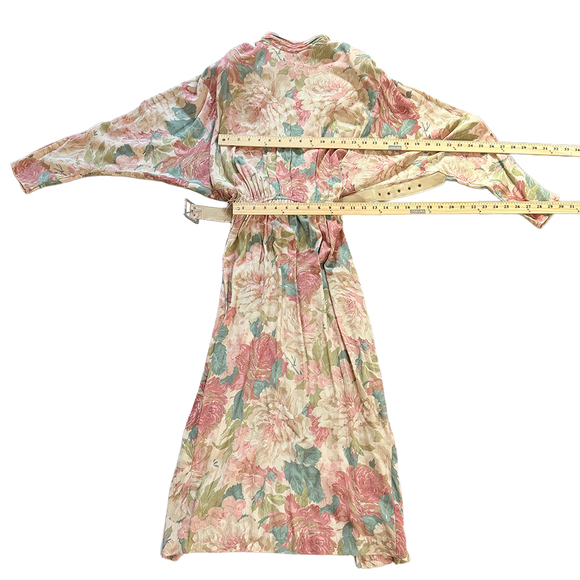 Vintage Floral Coquette Country Parisian soft girl style midi long sleeve dress - Picture 3 of 10